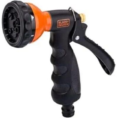 Black & Decker Tuinsproeier en Slangkop - 7 Spray-instellingen, Metaal, Oranje/Zwart Black & Decker Tuinsproeier en Slangkop - 7 Spray-instellingen, Metaal, Oranje/Zwart