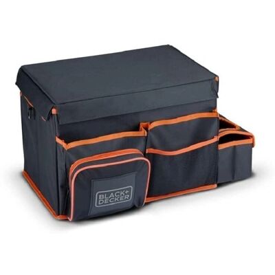 Black & Decker Bagageruimte Organizer - Grijs/Oranje - Meerdere vakken met bekerhouders Black & Decker Bagageruimte Organizer - Grijs/Oranje - Meerdere vakken met bekerhouders