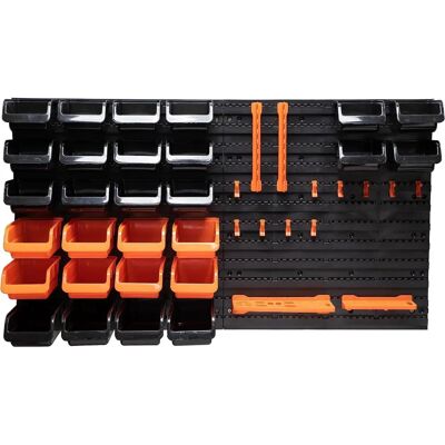 Ensemble de rangement d'outils Black & Decker 43 pièces - Organisateur mural - Publicité Ensemble de rangement d'outils Black & Decker 43 pièces - Organisateur mural - Publicité