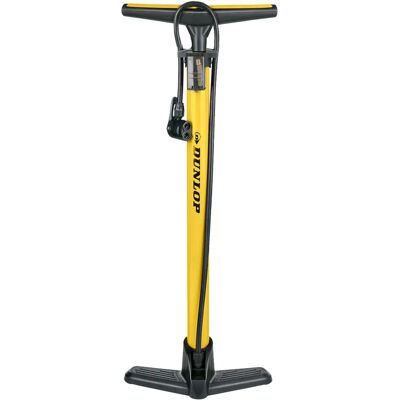 Żółta pompka rowerowa Dunlop - Do 3 zaworów Żółta pompka rowerowa Dunlop - Do 3 zaworów