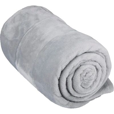 Arti Casa jasnoszary pled w fleece - 150x200cm - Ciepły i miękki Arti Casa jasnoszary pled w fleece - 150x200cm - Ciepły i miękki
