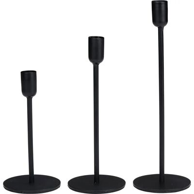 Arti Casa Set di 3 Portacandele Neri - Per Candele da 2cm Arti Casa Set di 3 Portacandele Neri - Per Candele da 2cm