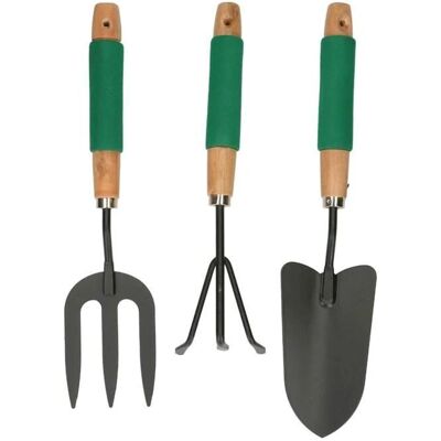 Kinzo 3-Piece Garden Tool Set - Rake, Fork, Shovel Kinzo 3-Piece Garden Tool Set - Rake, Fork, Shovel