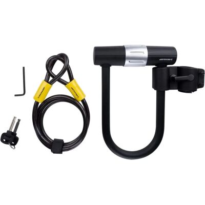 Dunlop Fietsslot - 120cm Stalen Kabel & U-Lock - Zwart Dunlop Fietsslot - 120cm Stalen Kabel & U-Lock - Zwart