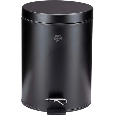 Dirt Devil Rozsdamentes acél fekete pedálos szemetes - 5L fürdőszobába Dirt Devil Rozsdamentes acél fekete pedálos szemetes - 5L fürdőszobába
