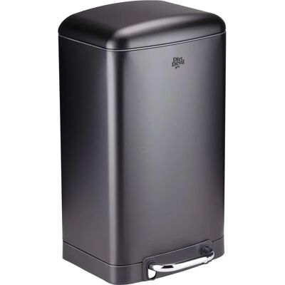 Fekete 20L Dirt Devil lábpedálos szemetes - Csendes zárás, Rozsdamentes acél Fekete 20L Dirt Devil lábpedálos szemetes - Csendes zárás, Rozsdamentes acél