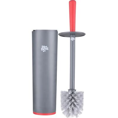 Brosse WC Dirt Devil avec Support - Gris/Rouge - Brosse de Toilette Brosse WC Dirt Devil avec Support - Gris/Rouge - Brosse de Toilette