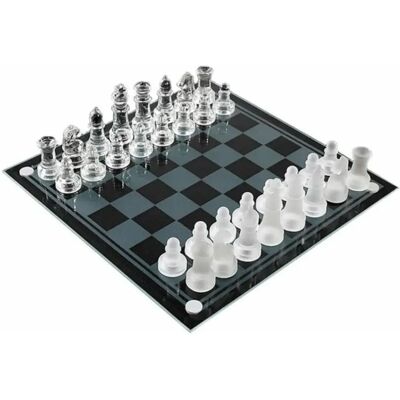 Edco Glass Chess Board Set - 33 Pieces - 25x25cm Edco Glass Chess Board Set - 33 Pieces - 25x25cm