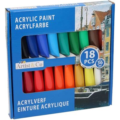 Set de Pintura Acrílica Artist&CO 36 ml - Multicolor - Arte Set de Pintura Acrílica Artist&CO 36 ml - Multicolor - Arte