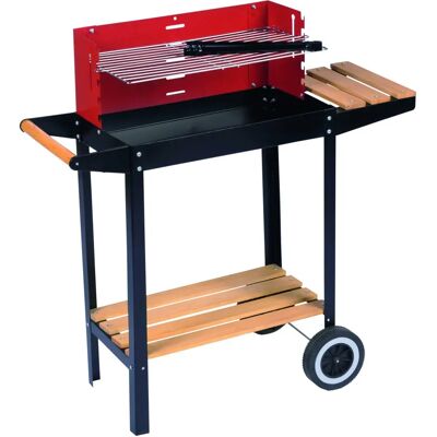 Sbírka BBQ - Přenosný gril na uhlí se ocelí a dřevem - 83x28x83cm Sbírka BBQ - Přenosný gril na uhlí se ocelí a dřevem - 83x28x83cm