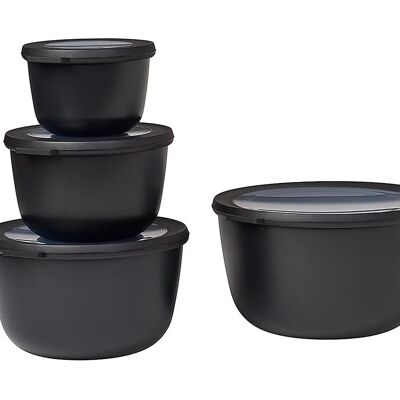 Set di 4 ciotole multiuso Cirqula nero nordic di Mepal Set di 4 ciotole multiuso Cirqula nero nordic di Mepal