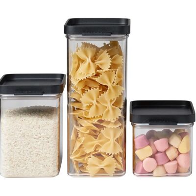 Sada 3 nerezových dóz Mepal Omnia - černá, 700ml-2L Sada 3 nerezových dóz Mepal Omnia - černá, 700ml-2L