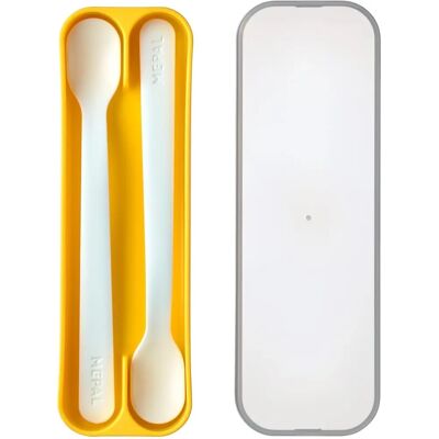 Mepal Baby-Fütterset - Gelb - Baby-Löffel & Gabel - 4+ Monate Mepal Baby-Fütterset - Gelb - Baby-Löffel & Gabel - 4+ Monate