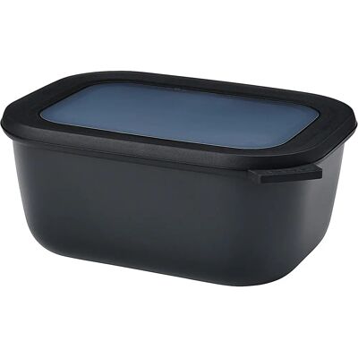 Conteneur de stockage alimentaire noir Nordic 1500ml - Micro-ondes compatible Conteneur de stockage alimentaire noir Nordic 1500ml - Micro-ondes compatible