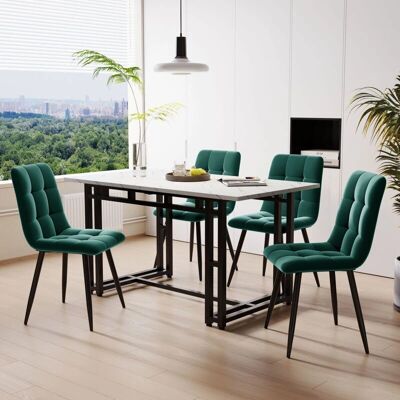 REDOM - 120x70 cm juego de mesa - 4 sillas - Negro - Dining Table Set REDOM - 120x70 cm juego de mesa - 4 sillas - Negro - Dining Table Set