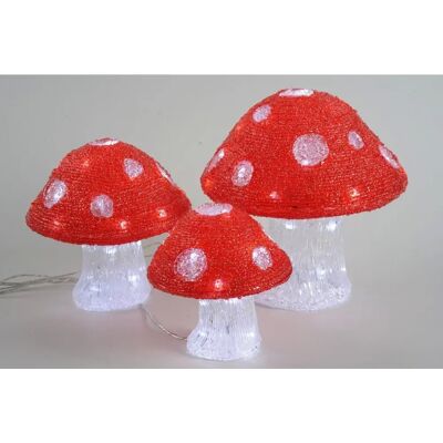 Lumineo Weiße Pilz-Dekoration - Außen LED-Lichter Lumineo Weiße Pilz-Dekoration - Außen LED-Lichter
