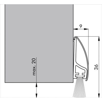 ELLEN - PDS ELLEN - PVC/inox - 1 m - Seuil de porte ELLEN - PDS ELLEN - PVC/inox - 1 m - Seuil de porte