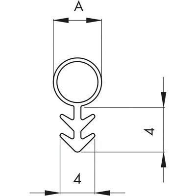 Ellen Modell 104 Weiß Türdichtung - 25m Silikon für 3mm Nut Ellen Modell 104 Weiß Türdichtung - 25m Silikon für 3mm Nut