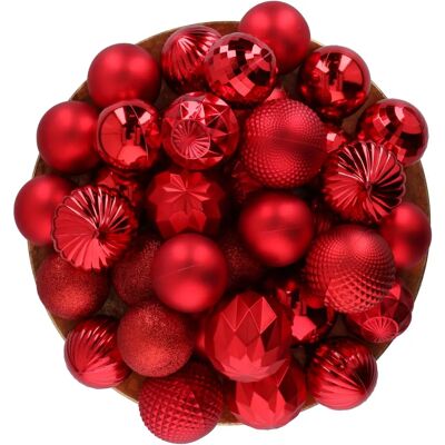 Giftsome Czerwone Bombki Świąteczne - 60 Nierozbijalnych Plastikowych Kul -Ø6/7 cm Giftsome Czerwone Bombki Świąteczne - 60 Nierozbijalnych Plastikowych Kul -Ø6/7 cm