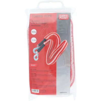 CARPOINT Tow Rope - 2800kg, 1.5-4m, Safety Hooks CARPOINT Tow Rope - 2800kg, 1.5-4m, Safety Hooks