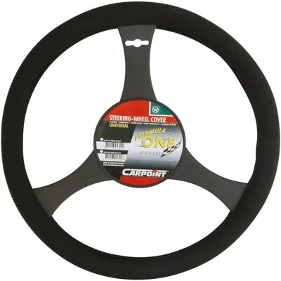 CARPOINT 2561501 Black Polyester Steering Wheel Cover - Steering Wheel Cover CARPOINT 2561501 Black Polyester Steering Wheel Cover - Steering Wheel Cover