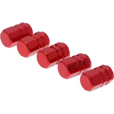 Conjunto de 5 tampas de válvula universais - Vermelha Conjunto de 5 tampas de válvula universais - Vermelha