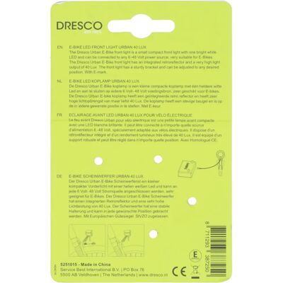 Dresco Urban 40 Lux LED Fietslicht - Verlichting voor fiets Dresco Urban 40 Lux LED Fietslicht - Verlichting voor fiets