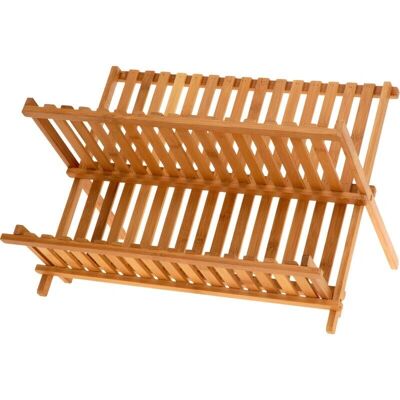 Excellent Houseware Bambus Faltbarer Geschirrabtropfer - 2 Ebenen - Küchen Organizer Excellent Houseware Bambus Faltbarer Geschirrabtropfer - 2 Ebenen - Küchen Organizer