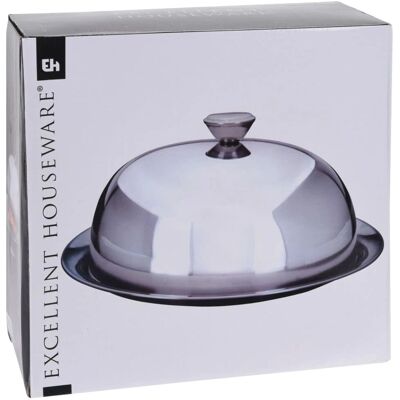 vidaXL Excellent Houseware Campainha com Prato de Aço Inoxidável Prateado - Bandeja de Serviço vidaXL Excellent Houseware Campainha com Prato de Aço Inoxidável Prateado - Bandeja de Serviço