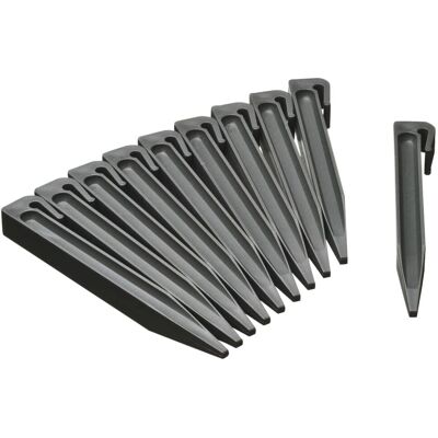vidaXL Ancoraggi per bordo giardino 10 pezzi Grigio 1.9x1.8x19.5 cm - Ancorante da terra vidaXL Ancoraggi per bordo giardino 10 pezzi Grigio 1.9x1.8x19.5 cm - Ancorante da terra