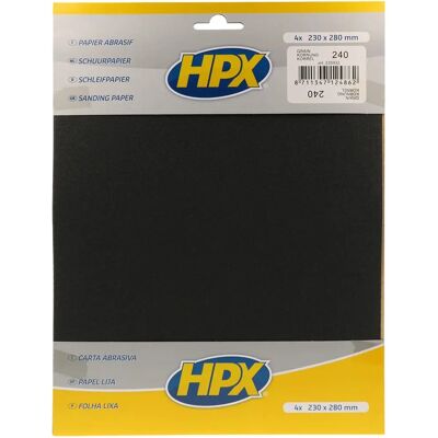 Papier à poncer HPX P240 - Pack de 4 - Publicité Papier à poncer HPX P240 - Pack de 4 - Publicité