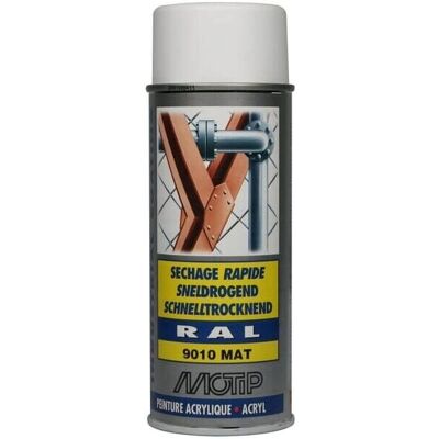 Spray Aerosol Motip RAL 9010 Bianco satiné - Vernice spray Spray Aerosol Motip RAL 9010 Bianco satiné - Vernice spray