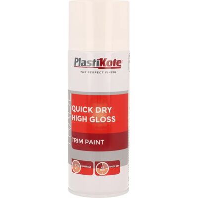 PlastiKote 440.0071007.076 White Spray Paint - QuickDry - High Gloss - 400ml PlastiKote 440.0071007.076 White Spray Paint - QuickDry - High Gloss - 400ml