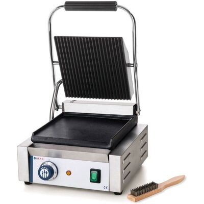 Hendi Grill à contact - Modèle simple - 1800W - 220x230 mm - Argent Hendi Grill à contact - Modèle simple - 1800W - 220x230 mm - Argent