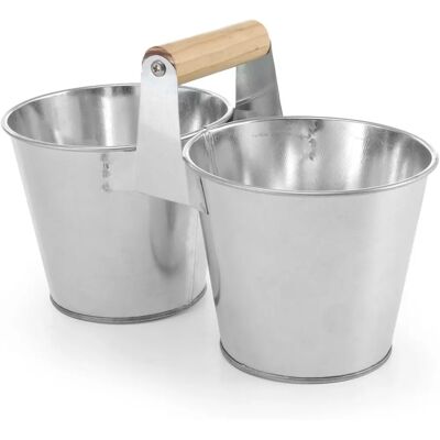 Hendi 425954 cassetto di stoccaggio cucina - Contenitore doppio in acciaio zincato con manico Hendi 425954 cassetto di stoccaggio cucina - Contenitore doppio in acciaio zincato con manico