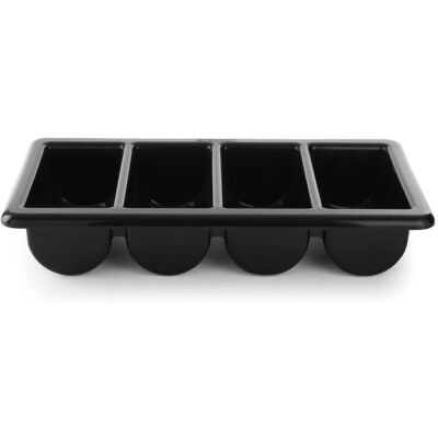 Hendi Schwarzer Besteckbehälter, 4 Fächer, GN 1/1 Hendi Schwarzer Besteckbehälter, 4 Fächer, GN 1/1