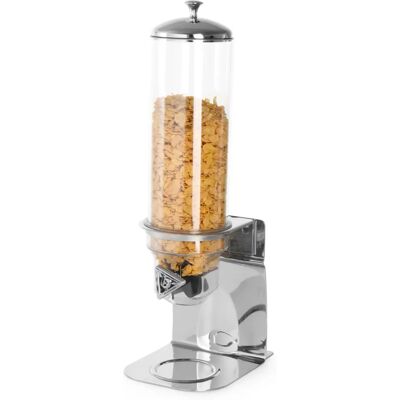 Distributeur de céréales Hendi 557402 en inox et plastique - 4L - Publicité Distributeur de céréales Hendi 557402 en inox et plastique - 4L - Publicité