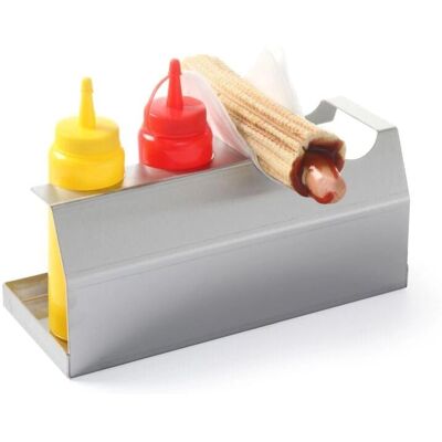 Hendi Hot-Dog Tartó - 2 Zsemle & 2 Palack - Support pour Hot-Dog - 2 Pains et 2 Flacons Distributeurs Hendi Hot-Dog Tartó - 2 Zsemle & 2 Palack - Support pour Hot-Dog - 2 Pains et 2 Flacons Distributeurs