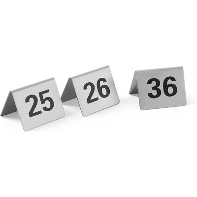 Hendi Stainless Steel Table Number Signs - 12 pcs, Nos 25-36 Hendi Stainless Steel Table Number Signs - 12 pcs, Nos 25-36