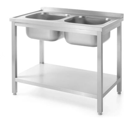 Fregadero de cocina de acero inoxidable Hendi 811887 - 100x60 - Montaje fácil Fregadero de cocina de acero inoxidable Hendi 811887 - 100x60 - Montaje fácil