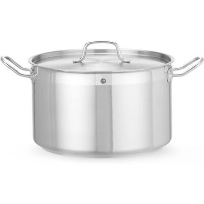 Cocotte en acier inoxydable Hendi - 15L - Fond sandwich - Compatible induction Cocotte en acier inoxydable Hendi - 15L - Fond sandwich - Compatible induction