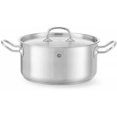Hendi 836026 Marmite basse en acier inoxydable avec couvercle - 5L - Kitchen Line Hendi 836026 Marmite basse en acier inoxydable avec couvercle - 5L - Kitchen Line