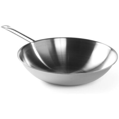 Sartén Wok de Acero Inoxidable y Aluminio de Hendi - 3 Capas, Plata Sartén Wok de Acero Inoxidable y Aluminio de Hendi - 3 Capas, Plata