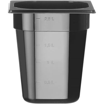 Hendi 862704 Lebensmittelbehälter - GN 1/6 - Schwarz - 3,4L Hendi 862704 Lebensmittelbehälter - GN 1/6 - Schwarz - 3,4L