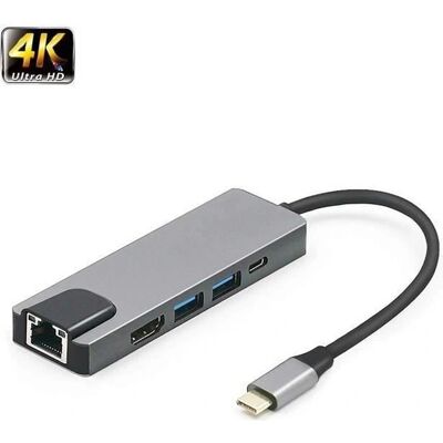 Excellvan Hub USB-C avec Thunderbolt 3 - 40 Gb/s - Ethernet, HDMI, USB 3.0 - Publicité Excellvan Hub USB-C avec Thunderbolt 3 - 40 Gb/s - Ethernet, HDMI, USB 3.0 - Publicité