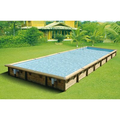 Piscine en bois rectangulaire Ubbink - 11m x 5m - Liner bleu Piscine en bois rectangulaire Ubbink - 11m x 5m - Liner bleu