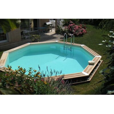 Piscine en bois octogonale Ubbink - liner beige - 5,10m x 1,20m - Hors-sol - Publicité Piscine en bois octogonale Ubbink - liner beige - 5,10m x 1,20m - Hors-sol - Publicité