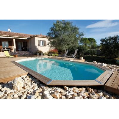 Piscine octogonale Ubbink 355 x 550 cm - Bleu - Hors-sol/ Semi-enterrée/ Enterrée Piscine octogonale Ubbink 355 x 550 cm - Bleu - Hors-sol/ Semi-enterrée/ Enterrée