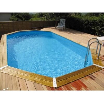 Piscine en Bois Octogonale Azura Ubbink - 355x490x130cm Piscine en Bois Octogonale Azura Ubbink - 355x490x130cm