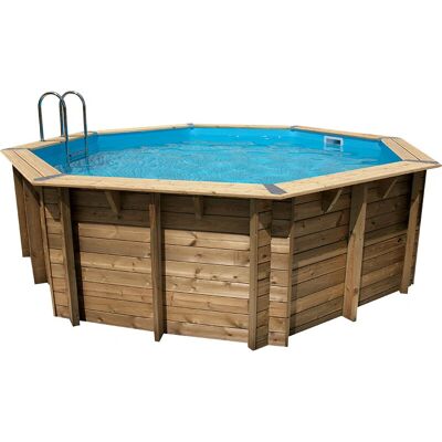 Piscine en bois Ocea Ubbink 5,80x1,30m - Liner gris - Octogonale - Publicité Piscine en bois Ocea Ubbink 5,80x1,30m - Liner gris - Octogonale - Publicité